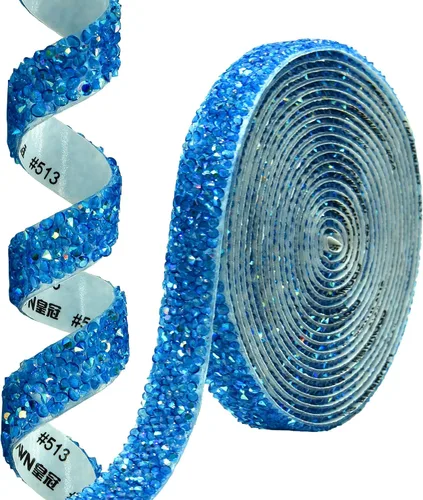 Miniatura 8 de Cinta autoadhesiva de resina negra con diamantes de imitación, 4 yardas, cinta de cristal brillante aplicable a bodas, cumpleaños, Navidad, fiestas