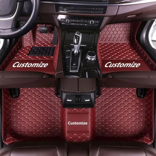 Miniatura 28 de Alfombrillas de cuero personalizadas para automóvil, personalizadas, para camión, sedán, cupé y SUV, revestimientos de lujo con diamantes (beige)