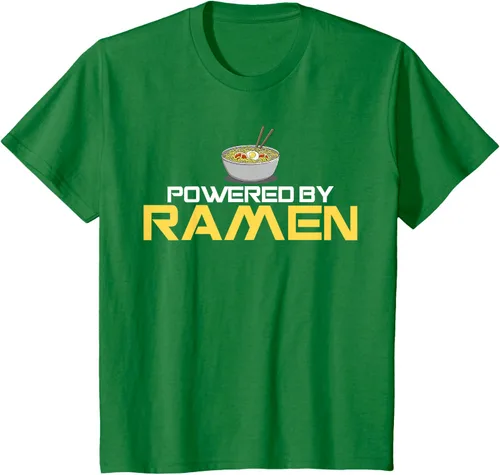 Miniatura 33 de Camiseta de fideos de anime japoneses Powered By Ramen, Negro, S