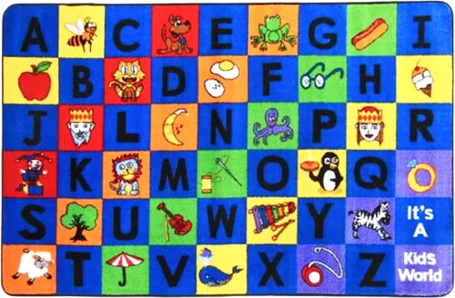 Miniatura 13 de SAFECASTLE ABC Picture Phonics - Alfombra educativa del alfabeto para niños, 7 pies 8 pulgadas x 10 pies 4 pulgadas, alfombra de aprendizaje