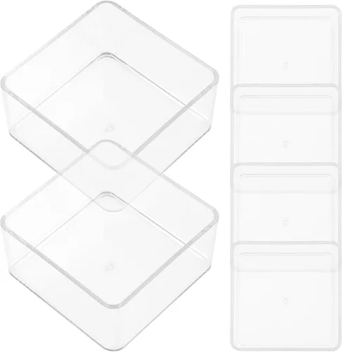 6 organizadores transparentes de cajones, cajas de almacenamiento de mesa transparentes para oficina, artículos diversos, organización de utensilios