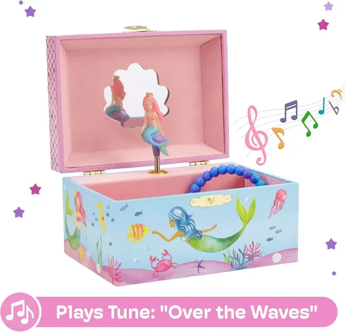 Miniatura 11 de Jewelkeeper Joyero para niñas – Muñeca bailarina negra y caja de música – Swan Lake Tune – Organizador de joyas – 6 x 5 x 4 pulgadas
