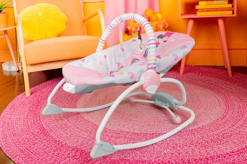 Miniatura 3 de Bright Starts Disney Baby MINNIE Mouse - Mecedora y asiento para bebés y niños pequeños con vibraciones y barra de juguete extraíble, de 0 a 30