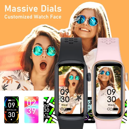 Miniatura 4 de Reloj de contador de pasos para hombres y mujeres, relojes inteligentes Laides, notificación de mensajes, IP68, impermeable, rastreador