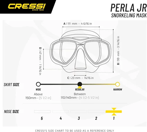Miniatura 5 de Cressi Máscara de silicona para niños y niñas Perla Jr Made in Italy Transparente/transparente/azul