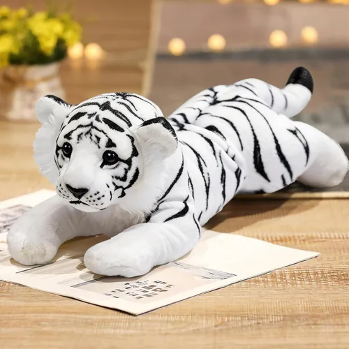 Tigre Blanco de Peluche 16" Tigre Gigante de Peluche de Tigre de la Selva de Peluche Suave Tigre de Nieve de Peluche Lindo Juguetes de Peluche