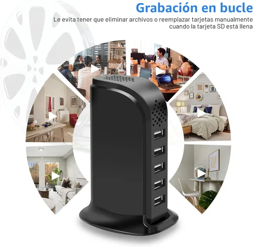 Miniatura 5 de Cámara de seguridad espía oculta WiFi, cargador USB, FHD 1080P, cámara secreta inalámbrica para niñera para el hogar, oficina, dormitorio