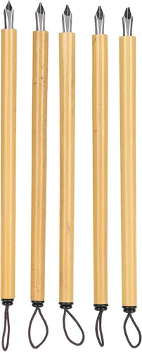 GLOGLOW Juego de 5 bolígrafos de inmersión de cómic, juego de 5 bolígrafos de inmersión de caligrafía con 5 plumas, mango de madera, juego de Punta