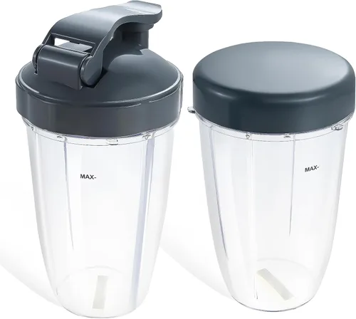 Miniatura 9 de Vasos de licuadora de repuesto para licuadora Nutribullet de 18 onzas con tapa, compatible con Nutribullet 600 W 900 W licuadora exprimidor