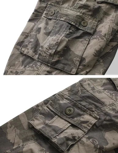 Miniatura 6 de TRGPSG Men's Wild Cargo Pants, Camo Pants Cotton Casual Work Hiking Pants with 8 Pockets(No Belt)