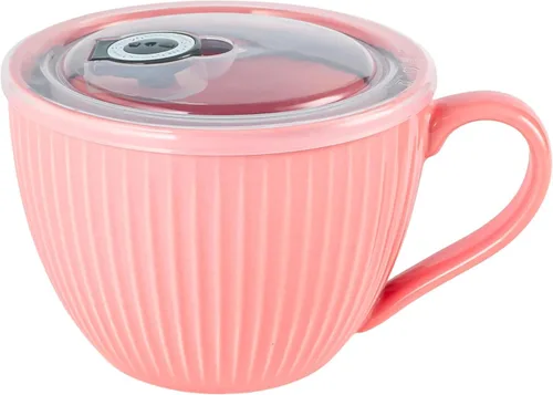 Miniatura 13 de Tazón de sopa de cerámica con asa de 32 onzas – Tazón de ramen para microondas con tapa, tazas y tazas de sopa para cereales, avena, ramen, fideos