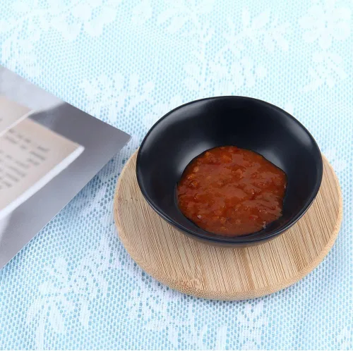 Miniatura 7 de Platos de cerámica mate para salsa de soja, cuencos de salsa de soja para sushi negra, platos de aperitivo con borde irregular para cocina, hogar