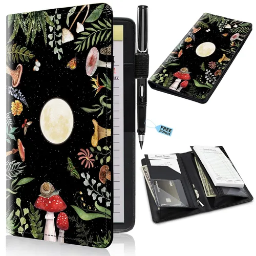 Miniatura 28 de Libros para Servidores de 2ª Generación, Libro de Camarera 5x9 Cartera de Servidor con Bolsillos Expandibles/con Cremallera, Lindo Libro de Servicio