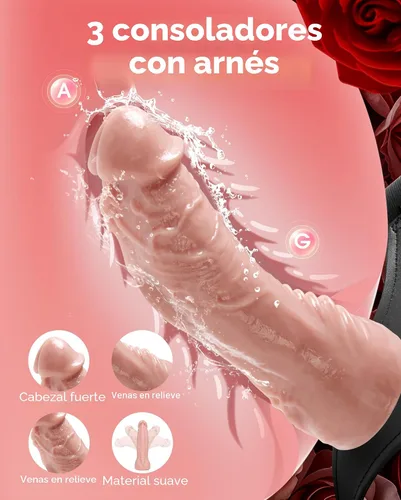 Miniatura 2 de UTIMI Correa de sexo de amarrar con consolador de silicona juguetes sexuales para masturbación femenina y lesbiana, lubricante incluido