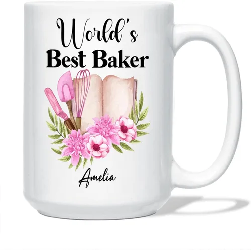 Miniatura 8 de Taza de café para panadero, regalos de panadero, taza de café Badass Baker personalizada, taza de regalo con nombre personalizado para panadero