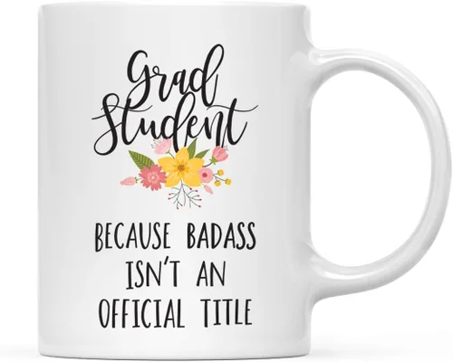 Miniatura 73 de Andaz Press Taza de café de 11 onzas, regalo de broma, tía porque Badass no es un título oficial, gráfico floral, 1 paquete