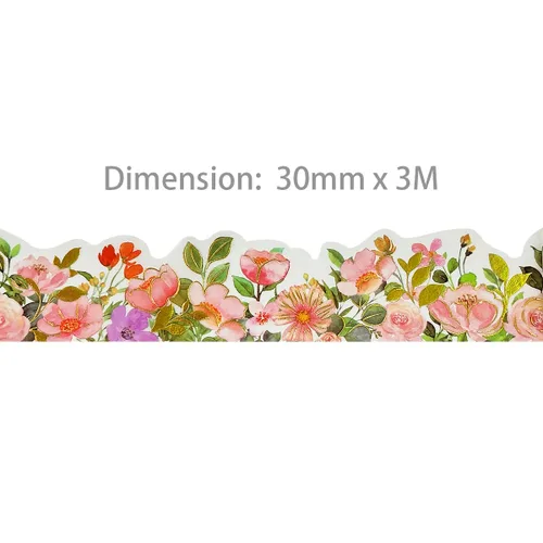 Miniatura 2 de allydrew Cinta Washi de lámina dorada metálica floral de paisaje, 1.181 in x 9.8 ft, flores ruborizadas Blushing Blossoms