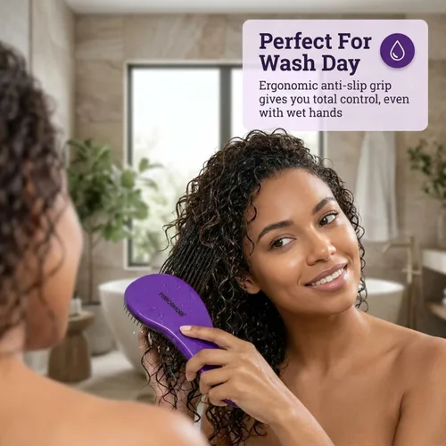 Miniatura 5 de Performore Smooth Glide - Cepillo desenredante para cabello natural, rizado, liso, húmedo o seco, secado rápido, cabello largo o corto para mujeres
