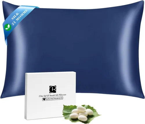 Miniatura 20 de Ravmix - Juego de 2 fundas de almohada de seda para cabello y piel con cremallera oculta, juego de 2 fundas de almohada de seda de morera 21Momme