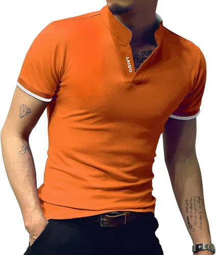 Miniatura 2 de LOGEEYAR - Polo de piqué para hombre, manga corta, ajustado, de algodón