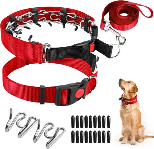 Miniatura 15 de Collar de entrenamiento de puntas con puntas cómodas y hebilla de cierre rápido – Collar de pellizco para perro con cubierta de nailon