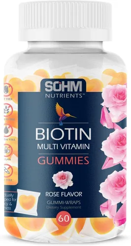 Miniatura 6 de SOHM - Gomitas de ácido fólico de 300 mcg de vitamina B12, 60 unidades, mejoran los glóbulos rojos, apoyan la salud inmunológica saludable, gomita