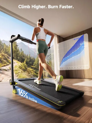 Miniatura 2 de YPOO Walking Pad Treadmill with Incline, 2-in-1 Under Desk Walking Pad with Foldable Handlebar, 0.5-6.2 MPH Portable Treadmill for Home Office, 2.5