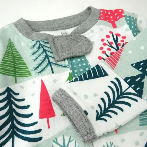 Miniatura 2 de HonestBaby Paquete de 2 pijamas de algodón orgánico con pies para dormir y jugar