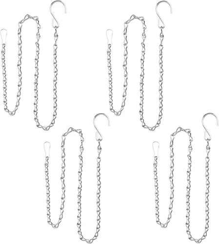 Miniatura 13 de YINGFENG - Set de 236 pulgadas de cadenas colgantes de metal negro y ganchos para cestas, para comederos de aves, bebederos de pájaros, macetas