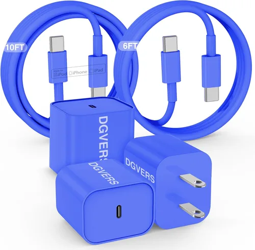 Miniatura 9 de Cargador rápido para iPhone 17 16 15, cable de carga rápida, 6+10 pies USBC a USBC y bloque tipo C de 20W para iPhone 17 Air, 16e, 17 16 15
