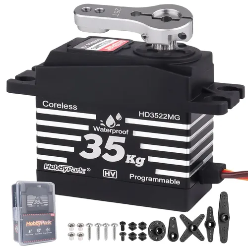 Miniatura 9 de HobbyPark Servo a prueba de agua RC Motor sin núcleo de alto par motor Metal Gear RC Digital Servo piezas para 1/8 1/10 RC Crawler SCX10 TRX4 RC