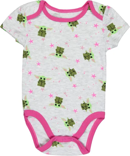 Miniatura 4 de Star Wars Baby Girls Come To The Cute Side Grogu Baby Yoda - Pijama mameluco de una pieza, paquete de 3
