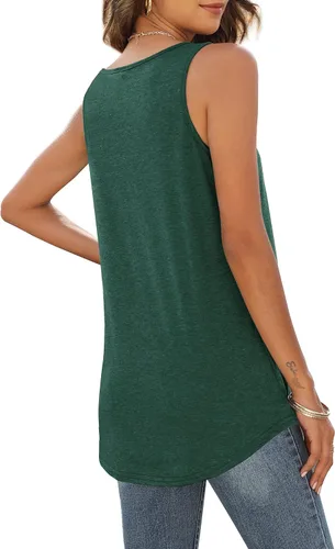 Miniatura 5 de WIHOLL Camisetas sin mangas para mujer, ajuste holgado, cuello en V, sin mangas, a la moda