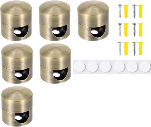 Miniatura 3 de 3 juegos de soportes para cables de carga, clips adhesivos de metal de color cobre antiguo, soportes de anclaje de cable ajustables, organizador