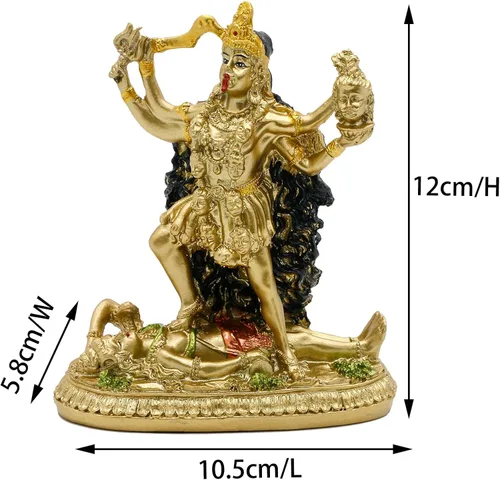 Miniatura 4 de BangBangDa Escultura de estatua de la diosa hindú Kali, ídolo antiguo decorativo de dios indio, figura de la diosa india del tiempo y la muerte