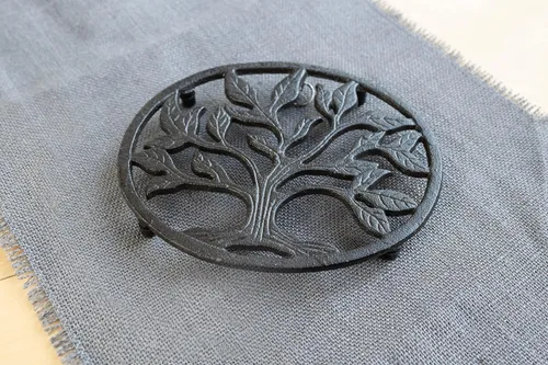 Miniatura 4 de GASARÉ, Salvamanteles de hierro fundido para platos calientes, ollas y sartenes, salvamanteles de metal, diseño de raíces de árbol, tapas de patas