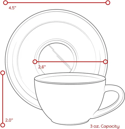 Miniatura 8 de Tazas y platillos de café expreso - Demitasse de 3 onzas para café, juego de 4, colores surtidos (moderno)
