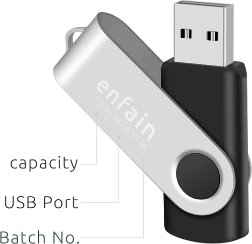 Miniatura 3 de Enfain Unidad flash USB 3.0 de 32 GB para compartir, paquete de 10 unidades para almacenamiento universal de datos en el hogar y la oficina