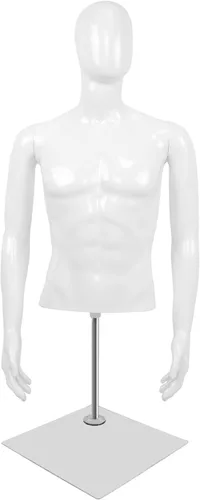 Miniatura 11 de 2 piezas de maniquí femenino negro Torso altura ajustable brazos desmontables vestido forma exhibición w/metal soporte