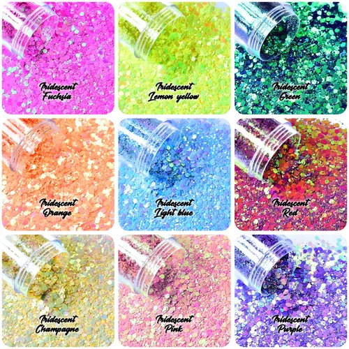 Miniatura 5 de Body Glitter Wenida 9 colores 6.70 oz holográfico iridiscente cosmético festival maquillaje polvo grueso para uñas, cabello, ojos y cara