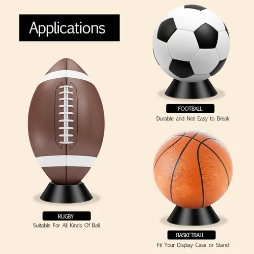 Miniatura 6 de Soporte de exhibición de bolas de 6 piezas – Soporte duradero para pelotas deportivas para baloncesto, pedestal, fútbol, fútbol, voleibol