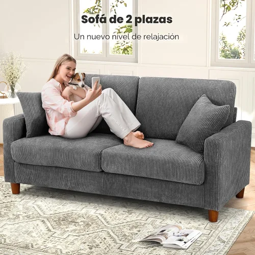 Miniatura 8 de Kidirect Silla de acento extragrande de 35.5 pulgadas, sillas de sala de montaje fácil, silla de lectura de pana para dormitorio, sillas de acento