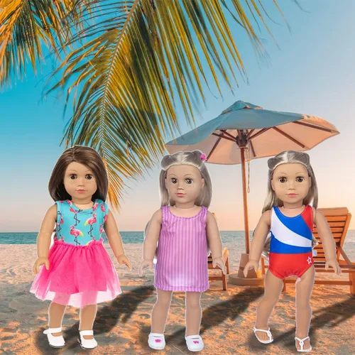 Miniatura 7 de Ebuddy Ropa y accesorios para muñecas: 8 juegos con zapatos, mochila, gafas, cámara, almohadilla para muñecas de 18 pulgadas