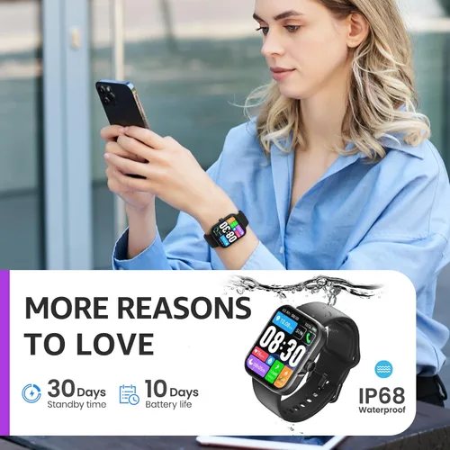 Miniatura 8 de TOZO Reloj inteligente S3 para hombres y mujeres, pantalla táctil HD de 1.83 pulgadas, llamadas Bluetooth, seguimiento de sueño y actividad, IP68
