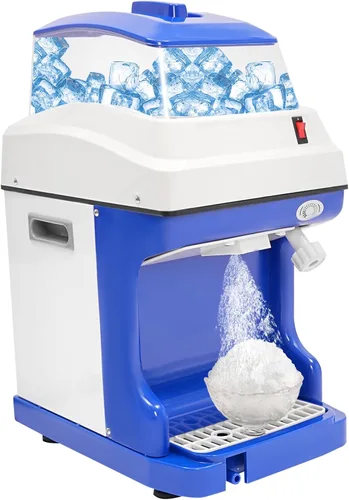 Máquina de afeitar de hielo comercial de 250 W, máquina eléctrica de hielo afeitado de 265 libras/h, máquina automática de cono de nieve con caja de