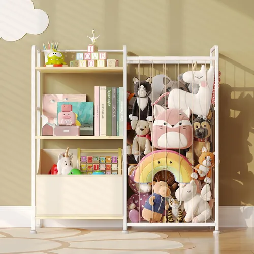 Miniatura 8 de BBLIKE Almacenamiento de Animales de Peluche - Red de Animales de Peluche con Estantería para Niños y Organizador de Juguetes, Estantería Blanca