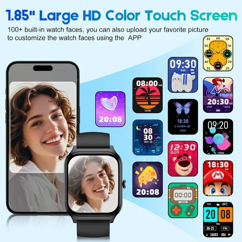 Miniatura 6 de Smart Watch for Men Women Make Call Answer 1.85" with 20+ Sport Modes Fitness Tracker Sleep Spo2 Heart Rate Monitor Smartwatch Waterproof Pedometer
