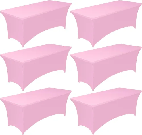 Miniatura 9 de Pureegg Mantel de Spandex de 6 pies - Paquete de 6, Cubierta de Mesa Ajustada y Elástica para Mesas Rectangulares, Tela Resistente a las Arrugas