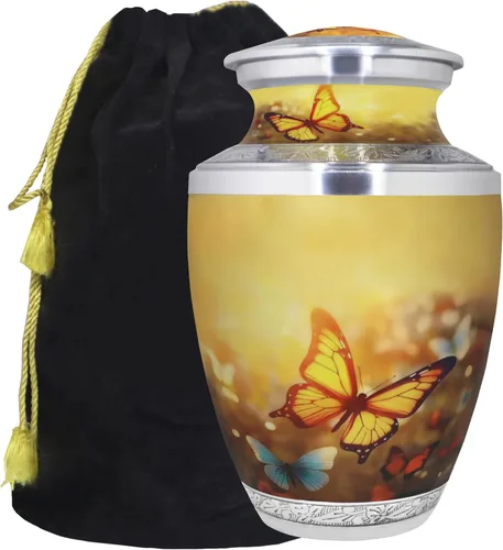 Miniatura 10 de M MEILINXU Urna para cenizas para adultos, hombre y mujer, urnas de cremación para cenizas humanas, hombre y mujer adultos, entierro, mariposas