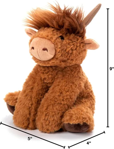 Miniatura 8 de The Petting Zoo Highland Cow - Peluche de vaca, regalos para niños, animales salvajes de la vida silvestre, juguete de peluche de vaca, 9 pulgadas